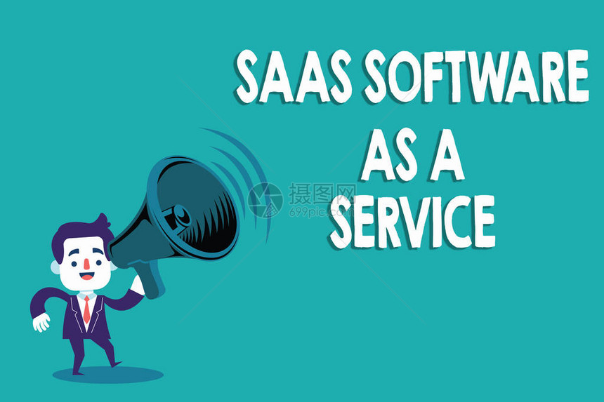 商业照片通过互联网上使用基于云的App来显示Saas软件为AService图片
