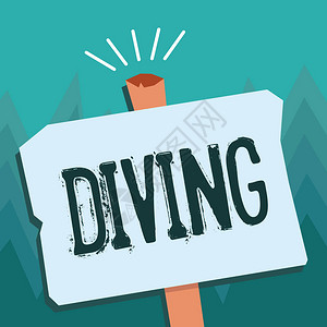 概念手写显示潜水展示使用氧气和西装游泳的运动或活图片