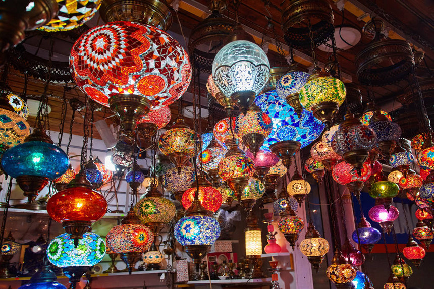 土耳其装饰灯供在土耳其伊斯坦布尔图片