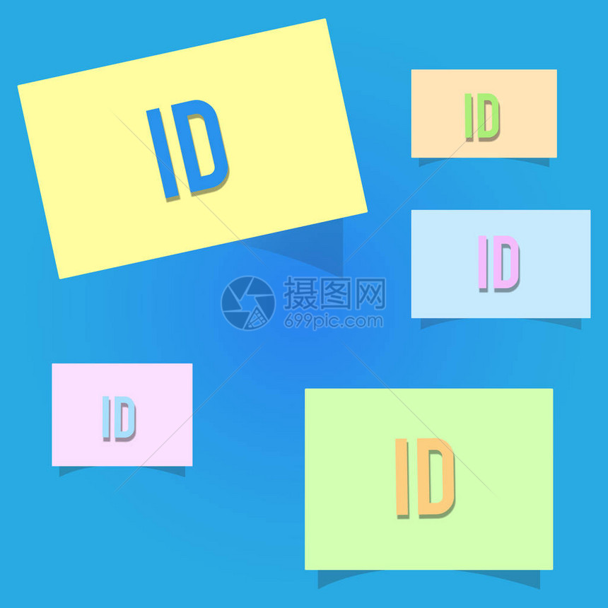 显示Id的概念手写展示用于识别身份证明的卡片或文图片