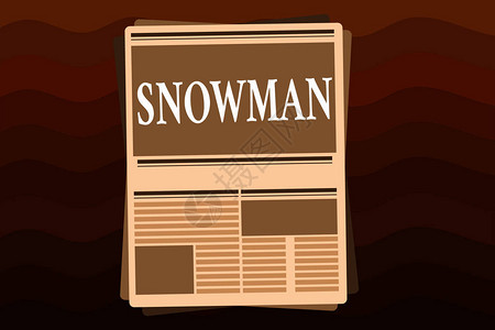 手写文字Snowman概念意指代表由压缩雪所创造的图片