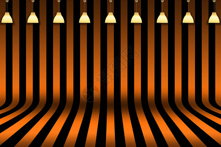 黑色和橙色的条纹房间灯光照明可用作万图片