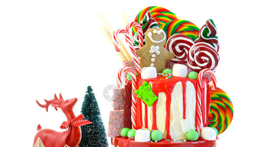 潮流节日糖果园圣诞滴尾蛋糕图片