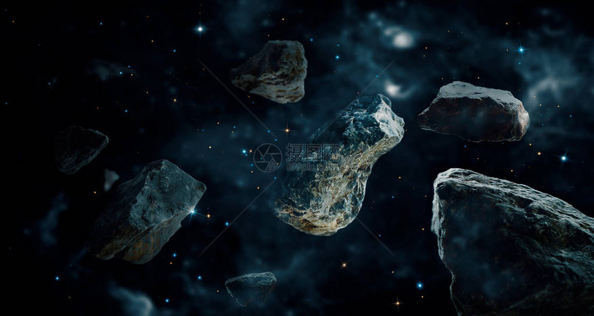 远方太阳系中的小行星科幻构思概念我们的宇宙中图片