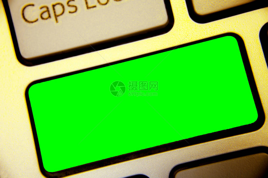 设计业务概念Web横幅宣传材料模拟板的空副本文键盘绿色键意图创建计算机图片