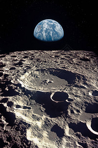 地球从月球上空升起这是美国航天局提供图片
