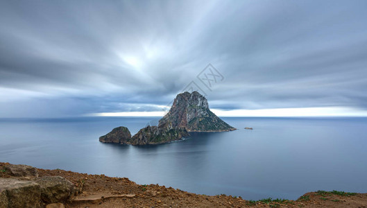 西班牙巴利阿里群岛伊比萨岛的神秘岛屿EsVedra岛上长期图片