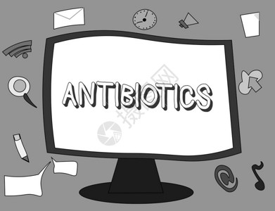 文字书写文本抗生素用于治疗和预防细菌感染的药图片