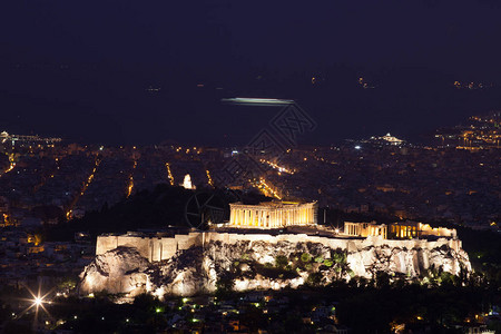 雅典的蓝色时分图片