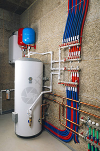 现代锅炉房独立供暖系统高清图片