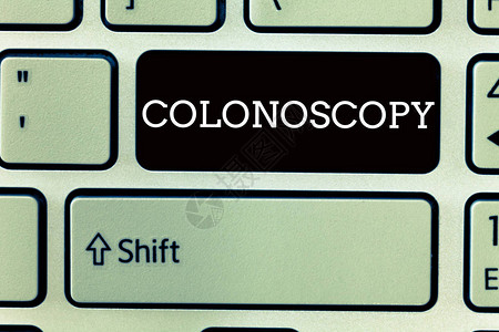 Colonoscopy的文本符号概念光照Endoscopic检查大肠图片