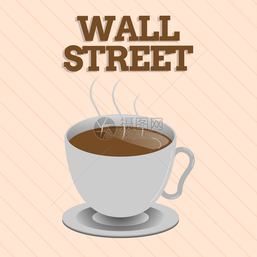 WallStreet的文字写稿纽约证券交易所经纪公司总部的住宅商业概念图片