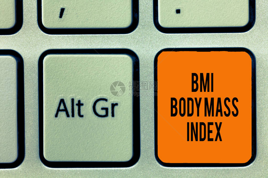 手写文字书写Bmi体重指数概念意味着基于体重和体图片