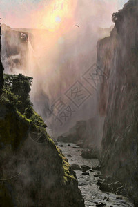 水分碎片覆盖维多利亚瀑图片