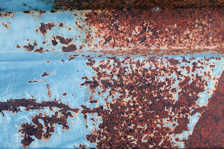 蓝色油漆剥落和开裂的质地质地金属它可以用作背景旧颜色垃圾图片