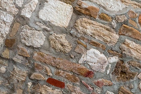 水泥基底背景城市水泥的旧石墙长方形CObblestonesbeige图片