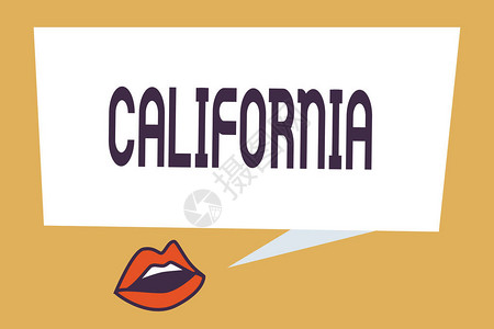 显示加利福尼亚的书写笔记展示美国西海岸州好莱坞海图片