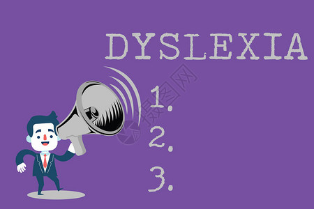 Dyslexia的文本符号概念上的照片紊乱会给学习阅读和图片