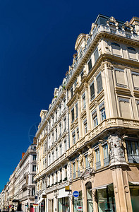 里昂市中心的法式建筑法国奥弗涅罗讷图片
