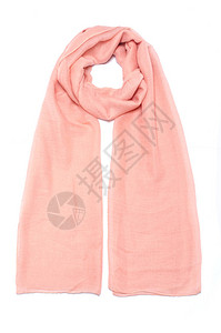 粉色雪纺围巾上白色孤立图片