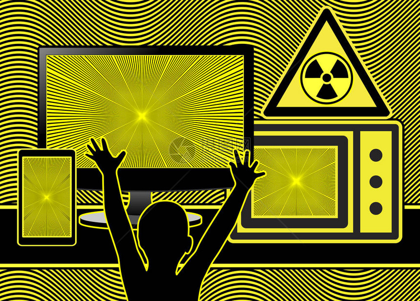 保护您的孩子免受日常辐射来自计算机智能手机微波炉的电磁波等辐射可图片