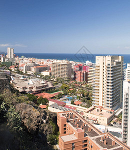 Tenerife的PuertodelaCruz空中观光景象是图片