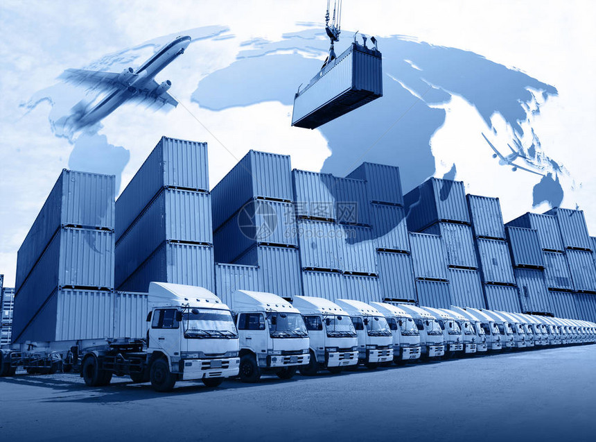 工业集装箱货物运输业务物流的集装箱堆场管理分布图片