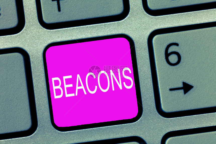 手写文字Beacons概念是指在高度突出位置的警告信号庆祝活图片