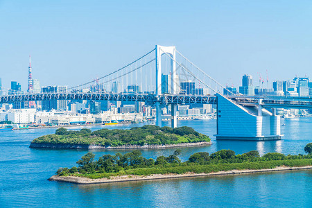 建造东京市城风景的美丽建筑在图片