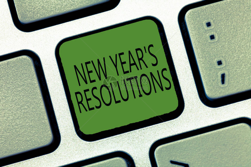 显示新年的书写笔记是决议展示要完成或改进的事情的愿望清图片