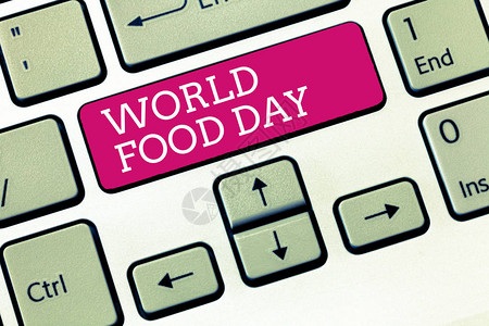 手写文字世界粮食日概念意义世界行动日致力于解决图片
