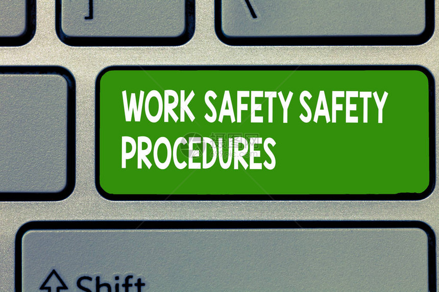 显示工作安全程序的文字符号将风险和事故降至最低的图片
