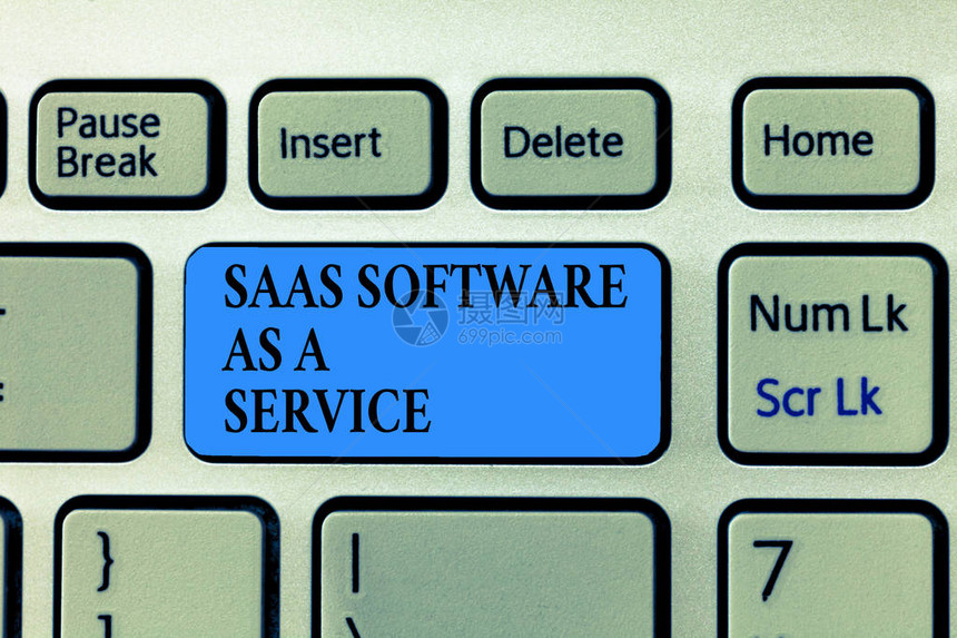 Saas软件作为AService的文本符号概念图片显示使用基于云的App图片