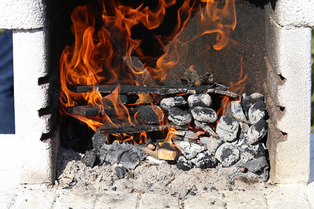 花园里的烤肉炉背景图片