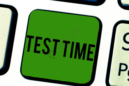 手写文本测试时间概念意味着参加考试的时机学习到的知识教训图片