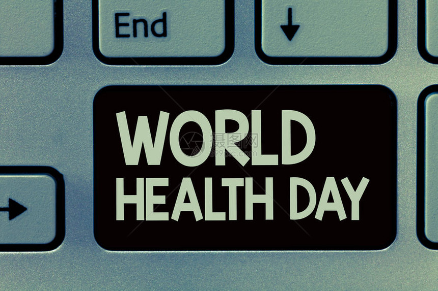 手写文字书写世界卫生日概念意义每年庆祝全图片