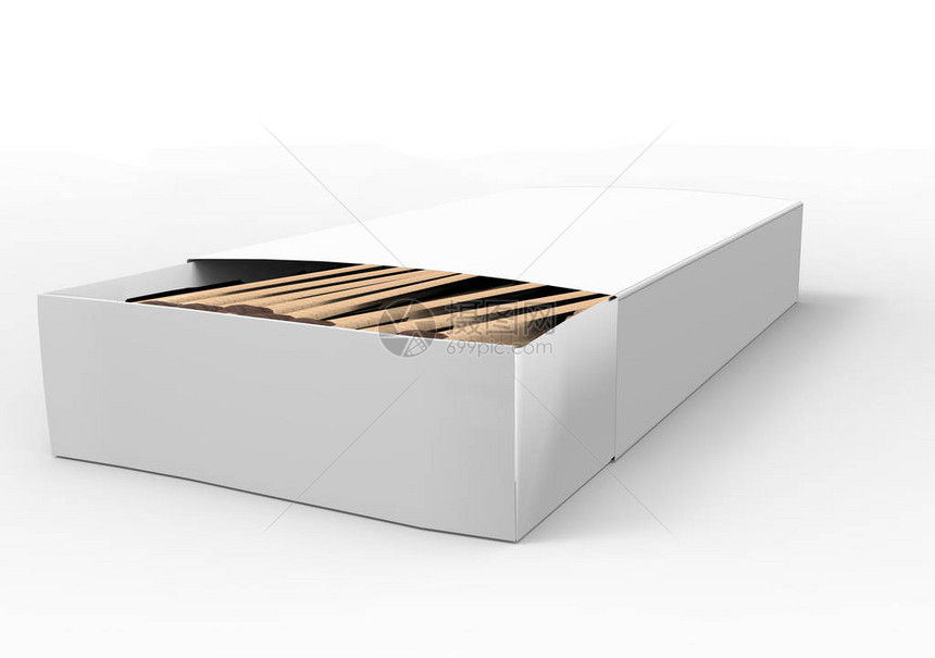 白色背景上的火柴盒和火柴图片