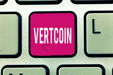 手写文本Vertcoin概念意指加密货币组合数字货币图片