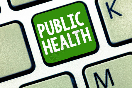 手写文本公共卫生概念意义向社区推广健康的生活图片
