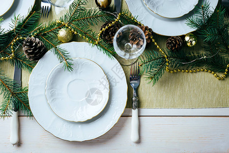 圣诞餐桌餐桌布置节日装饰新年背景图片