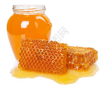 蜂蜜与蜂窝蜜隔离图片