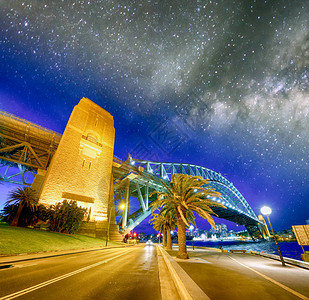 夜视悉尼港桥之夜星和图片