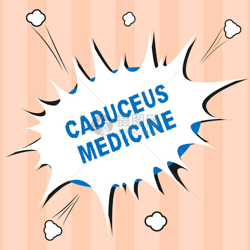 显示CaduceusMedicine的文本符号在医学中使用概念照片符号图片