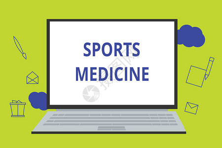 展示体育医学商业照片展出与体育有关的治疗和预防伤害图片