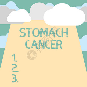 显示胃癌的文本符号概念照片腹部恶肿瘤图片