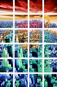 纽约市容艺术马赛克背景图片