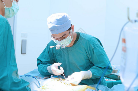 兽医手术在手术室背景图片