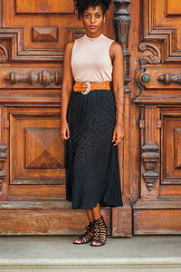 纽约非洲裔美国青年女子时装图片