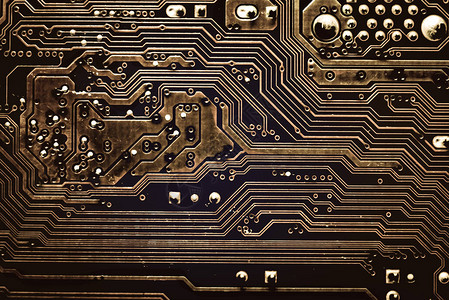 金色电路板电子计算机硬件技术主板数字芯片科技学背景集成通信处理器图片