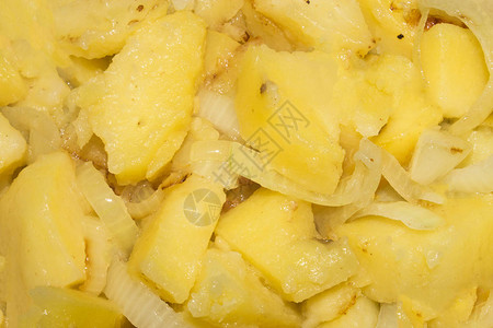 洋葱炸土豆乡村炸土豆的背景俄罗斯土豆图片